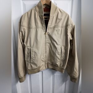 Vintage JCPenney Men's Tan Bomber Jacket